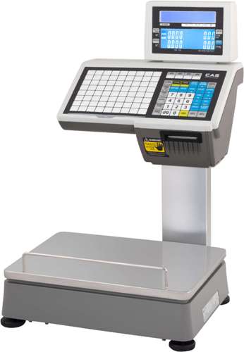 Электронные торговые весы CL5000-P CAS со встроенной клавиатурой над платформой