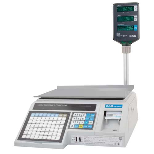 Электронные торговые весы LP-R CAS со стойкой и принтером этикеток